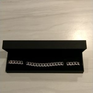 Men's Diamond Bracelet 1 CT TW Sterling Silver 8.5"